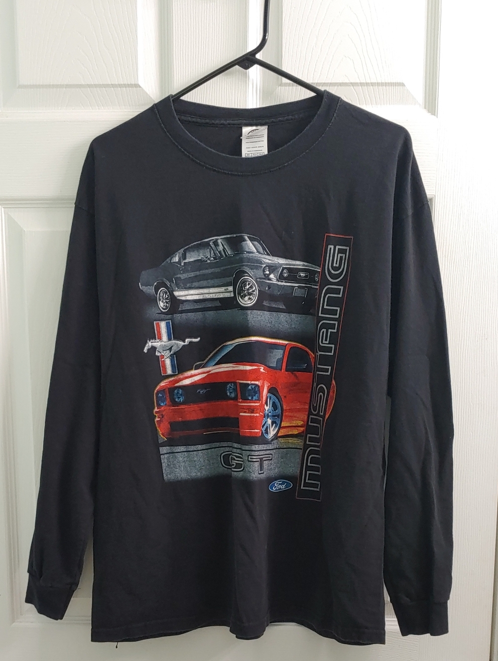 Ford Mustang GT Shirt Unisex XL Black Long Sleeve Muscle Car Tee